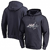 Men's Customized Washington Capitals Navy All Stitched Pullover Hoodie